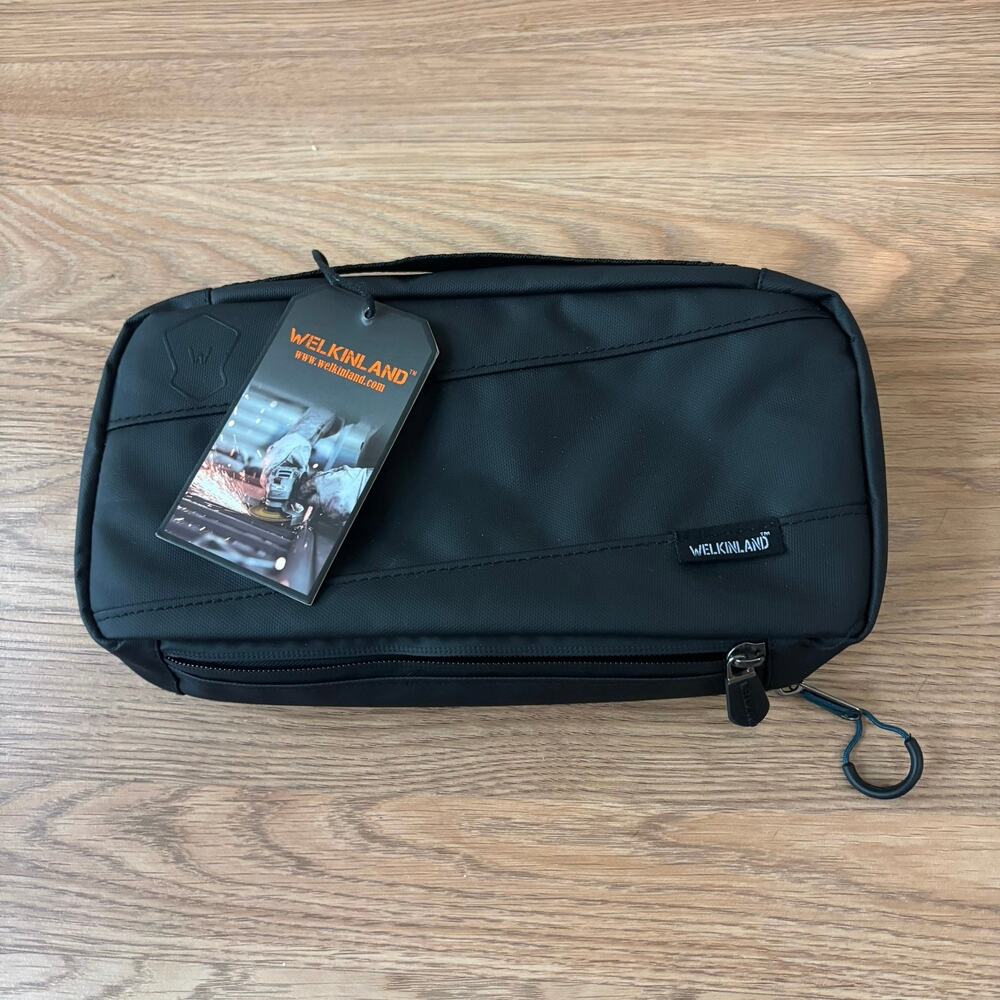 WELKINLAND Hanging Toiletry Bag Men Tactical Travel Organizer Dopp Kit NWT Black